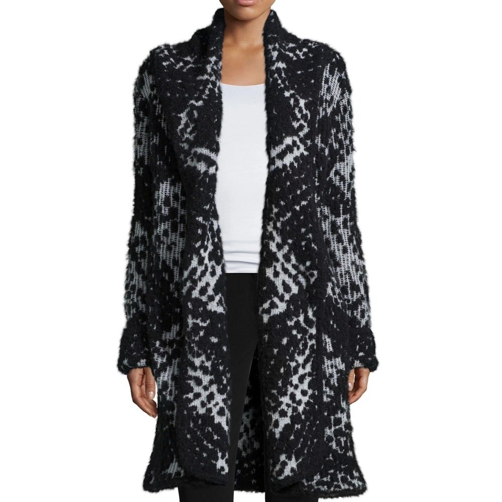 Diane Von Furstenberg DVF Mercer Boule Knit Sweater Coat Womens S Hood Cardigan